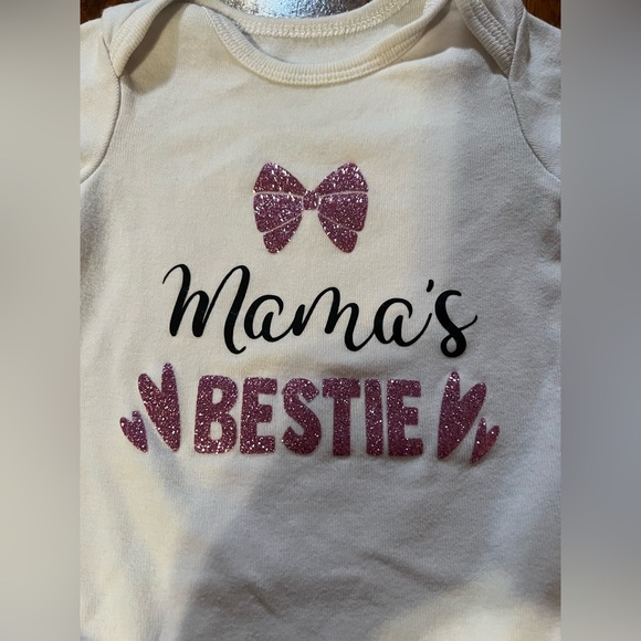 Mama’s Bestie onesie, size 0-3 months, pink glitter - Picture 3 of 4